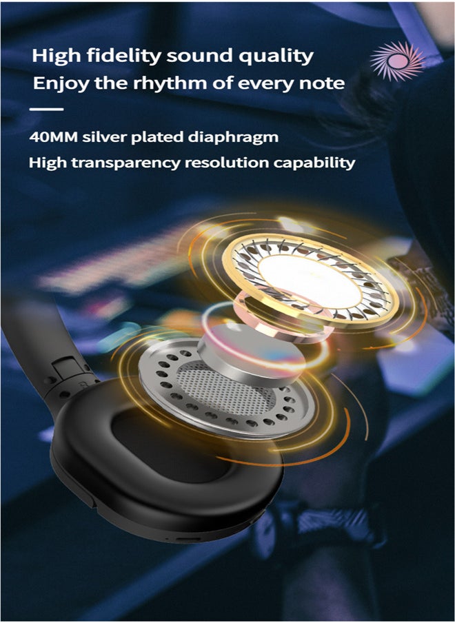 beteno - Bluetooth 5.4 Headphones Over-Ear Lightweight Wireless Headphones Hi-Fi Stereo Foldable for Games, Running, Travel - Image 1