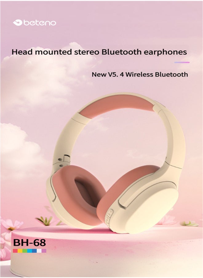 beteno - Bluetooth 5.4 Headphones Over-Ear Lightweight Wireless Headphones Hi-Fi Stereo Foldable for Games, Running, Travel - Image 1