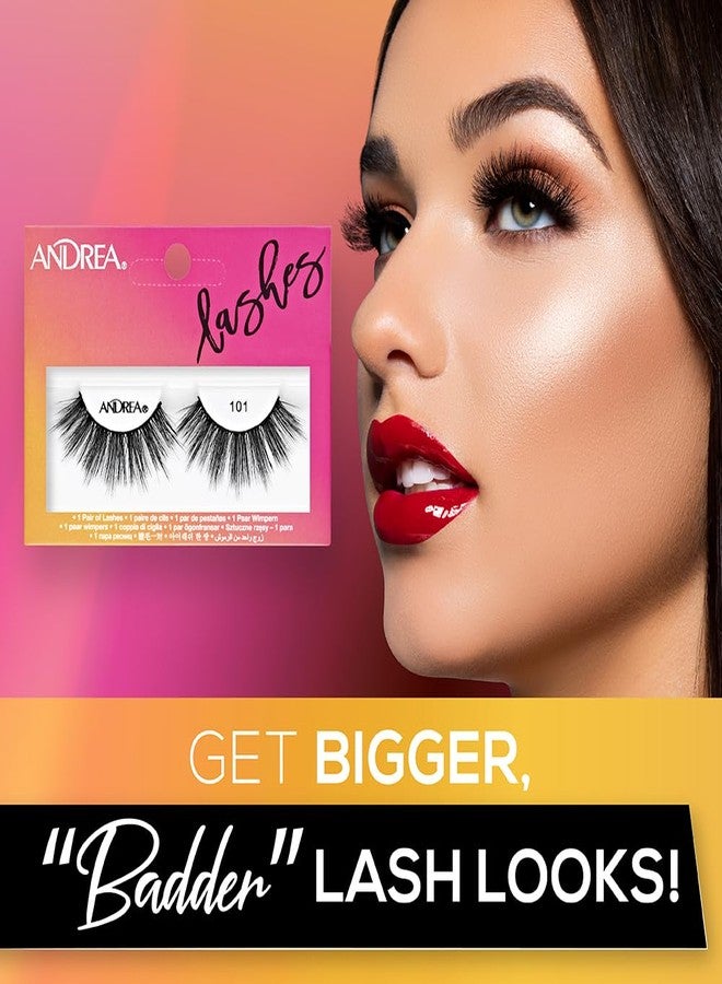 Andrea Strip Lash False Eyelashes 101 - Black, Dramatic Full Volume & Long Length, Reusable Lashes, 4 Pack - Image 2