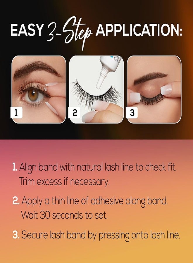 Andrea Strip Lash False Eyelashes 101 - Black, Dramatic Full Volume & Long Length, Reusable Lashes, 4 Pack - Image 4