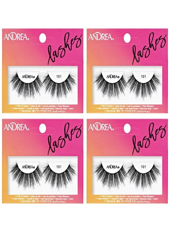 Andrea Strip Lash False Eyelashes 101 - Black, Dramatic Full Volume & Long Length, Reusable Lashes, 4 Pack - Image 1