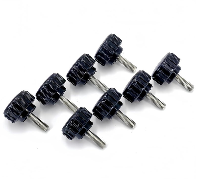 heyday M4x10mm 304 Stainless Steel Threaded Knurled Thumbscrew Screw on Knobs Grips Black Round Clamping Screw, Black(20 Pcs) - Image 4