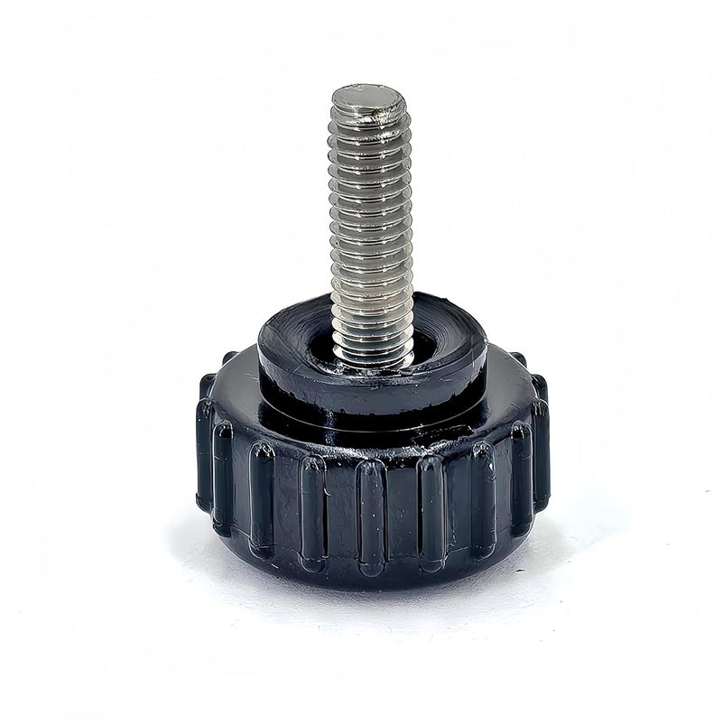 heyday M4x10mm 304 Stainless Steel Threaded Knurled Thumbscrew Screw on Knobs Grips Black Round Clamping Screw, Black(20 Pcs) - Image 3