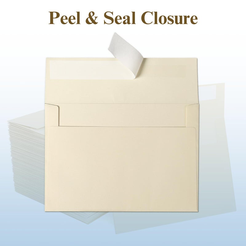 Goefun Cream Blank Cards and Envelopes, Goefun 5x7 Folded Ivory Cardstock and A7 Envelopes Self Seal 100 Pack for Wedding, Invitations, DIY Greeting Cardstock, Thank You Cards & All Occasion - Image 5