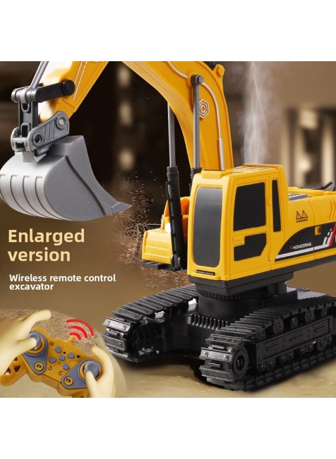 Children Boy 2.4G Alloy Excavator Toy Car Remote Control 4 In 1 Excavator Rechargeable Outdoor Simulation Project-Color:2.4g11 Pass Remote Control 4-in-1 Replaceable Device Crawler Excavator With Zero Belt Sound Switch With Light And One-click Demonstration (electricity Included)  - Image 2
