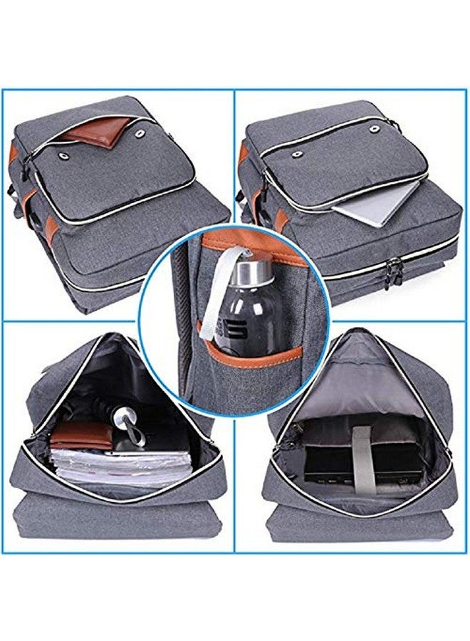 كونتاكتس حقيبة ظهر قياسية متعددة الاستخدامات للكمبيوتر المحمول مقاس 15 بوصة مع منفذ شحن USB | حقيبة ظهر متعددة الوظائف (رمادي) - Image 5