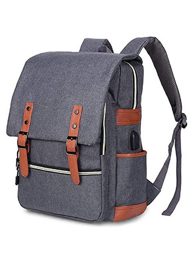 كونتاكتس حقيبة ظهر قياسية متعددة الاستخدامات للكمبيوتر المحمول مقاس 15 بوصة مع منفذ شحن USB | حقيبة ظهر متعددة الوظائف (رمادي) - Image 1