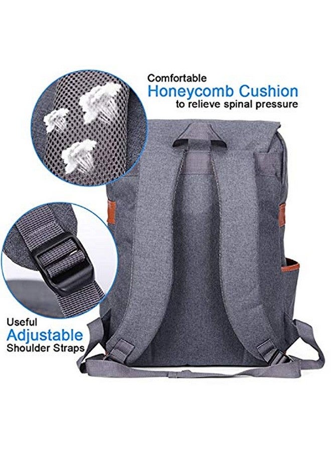 كونتاكتس حقيبة ظهر قياسية متعددة الاستخدامات للكمبيوتر المحمول مقاس 15 بوصة مع منفذ شحن USB | حقيبة ظهر متعددة الوظائف (رمادي) - Image 3