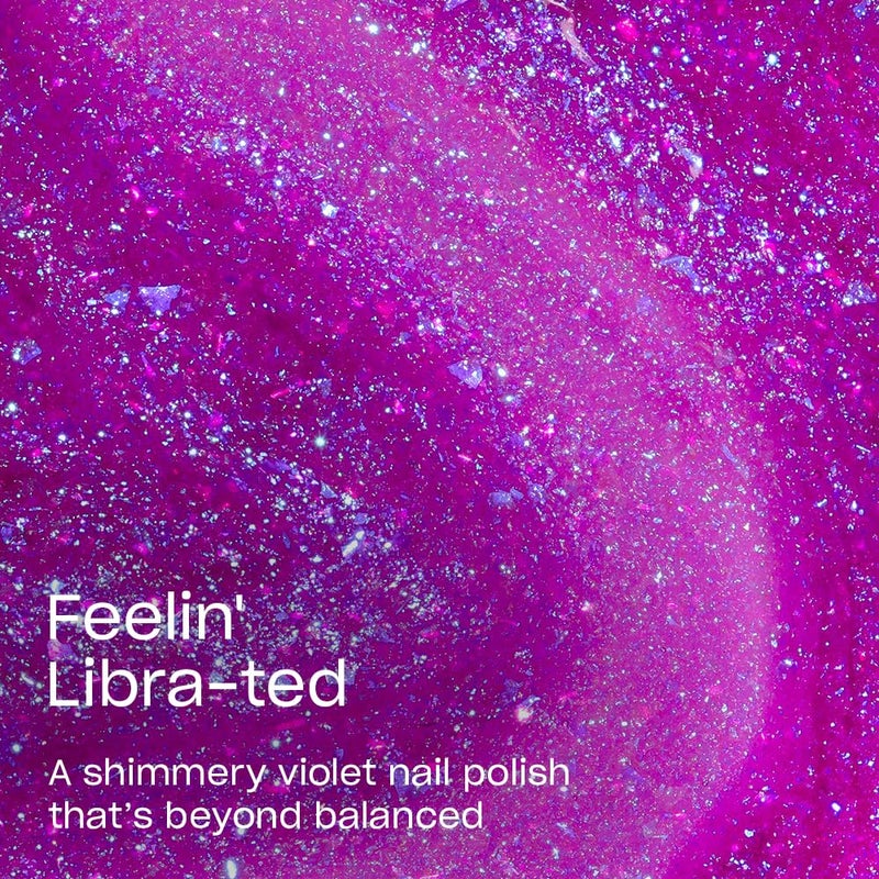 OPI Nail Lacquer Feelinâ€™ Libra-ted | Sheer Bright Purple Shimmer Chip Resistant Nail Polish | Big Zodiac Energy Collection - Image 3