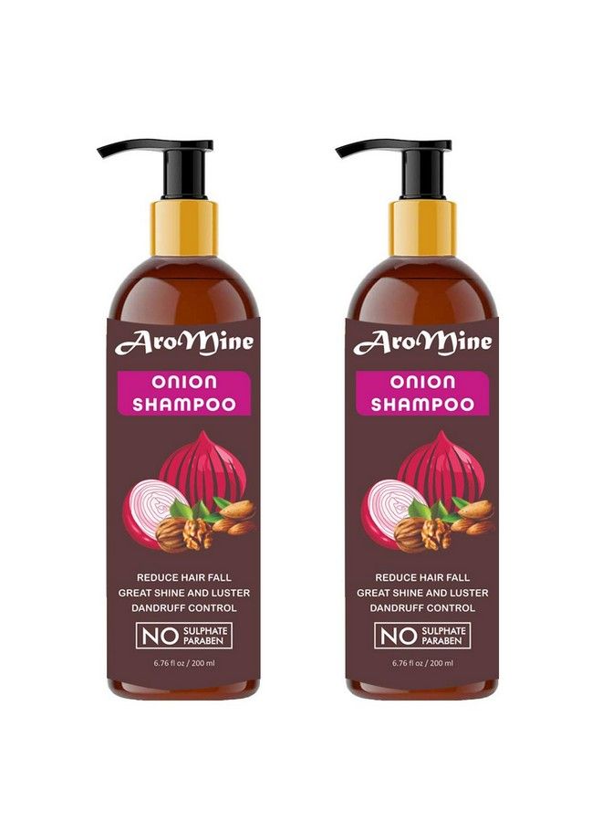 Aromine Natural & Organic Red Onion Shampoo Combo Pack Of 2(Each 200Ml) 400Ml - Image 2