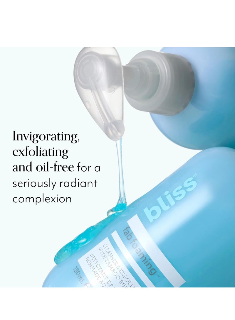 BLISS Bliss Bamboo Buffers Fab Foaming Cleanser Pro Size – 2-in-1 Face Wash & Exfoliator – Oil-Free Makeup Remover – 17.2 fl oz - Image 4