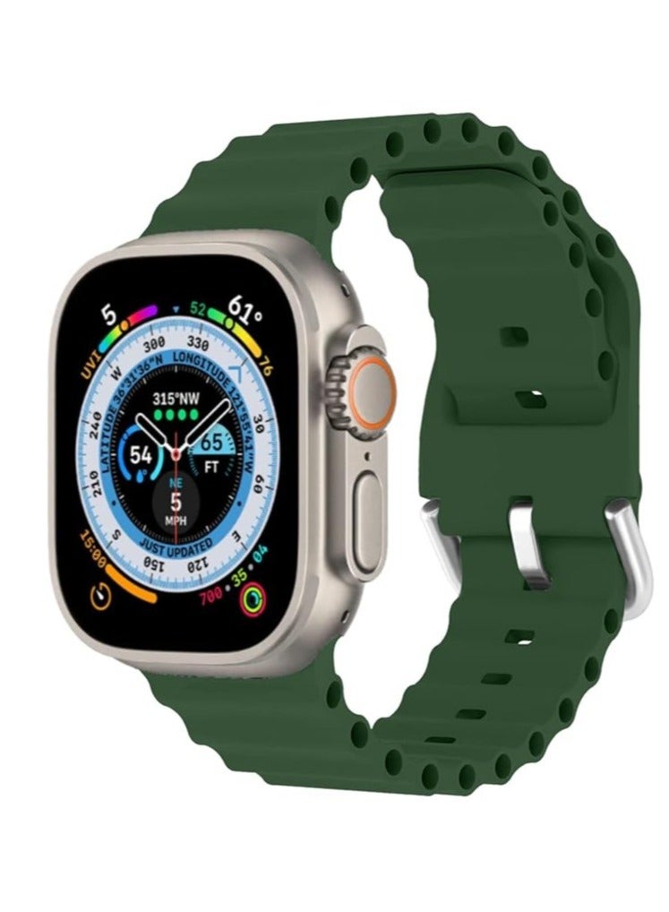 ELTRAZONE Ocean Band for Apple Watch – Adjustable Soft Silicone Sport Band, 49mm to 38mm, Breathable Elastic Wristband for iWatch Series Ultra, 8, 7, SE, 6, 5, 4, 3, 2, 1