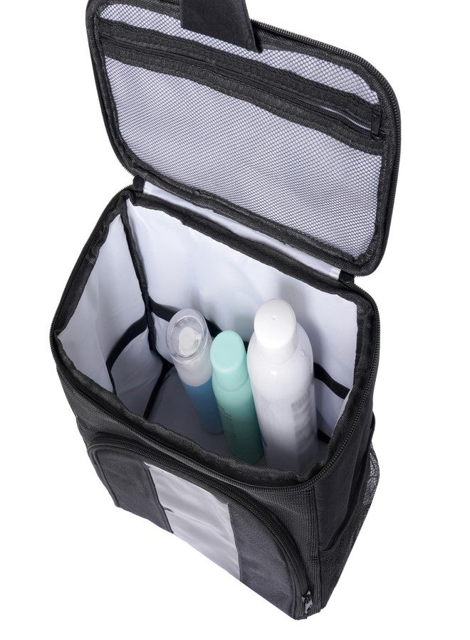 ishua Shower College Tote Bag & Portable Mesh Shower Bag - Black Waterproof Hanging Toiletry Bag with Large Capacity, Quick Dry Mesh Caddy for Bathroom, College Dorm & Camping - Unisex for Men & Women - Image 4