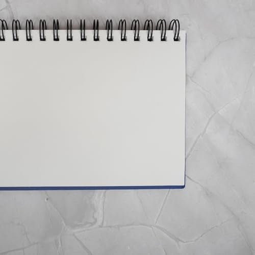 Notehouse A5 Portrait Spiral Sketchbook (14x21 cm) | 96 Unruled White Thick Pages | Professional Drawing Notebook | Blue Hard Cover Art Book for Artists & Students - Image 3