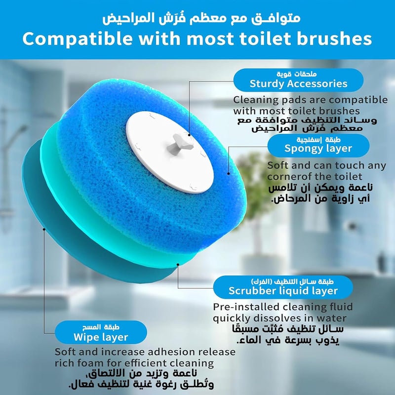 REXO Disposable Toilet Brush Set: Effortless, Disposable Bathroom Cleaning System | Includes Wall-Mounted Holder and 28 Premium Refill Heads | Ergonomic Design for Improved - Image 5