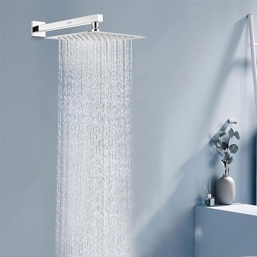 LIPKA Ultra Thin Overhead Shower 4x4 Inches | 304-Grade Stainless Steel Showerhead for Bathroom with Easy-to-clean Silicone Nozzles | WITHOUT ARM & FLANGE - Image 4