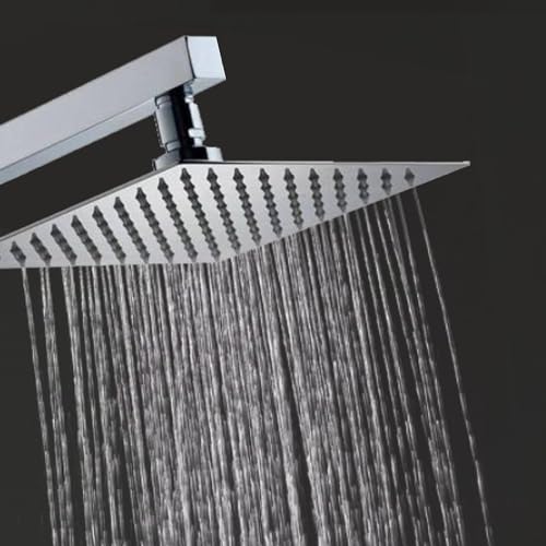LIPKA Ultra Thin Overhead Shower 4x4 Inches | 304-Grade Stainless Steel Showerhead for Bathroom with Easy-to-clean Silicone Nozzles | WITHOUT ARM & FLANGE - Image 1