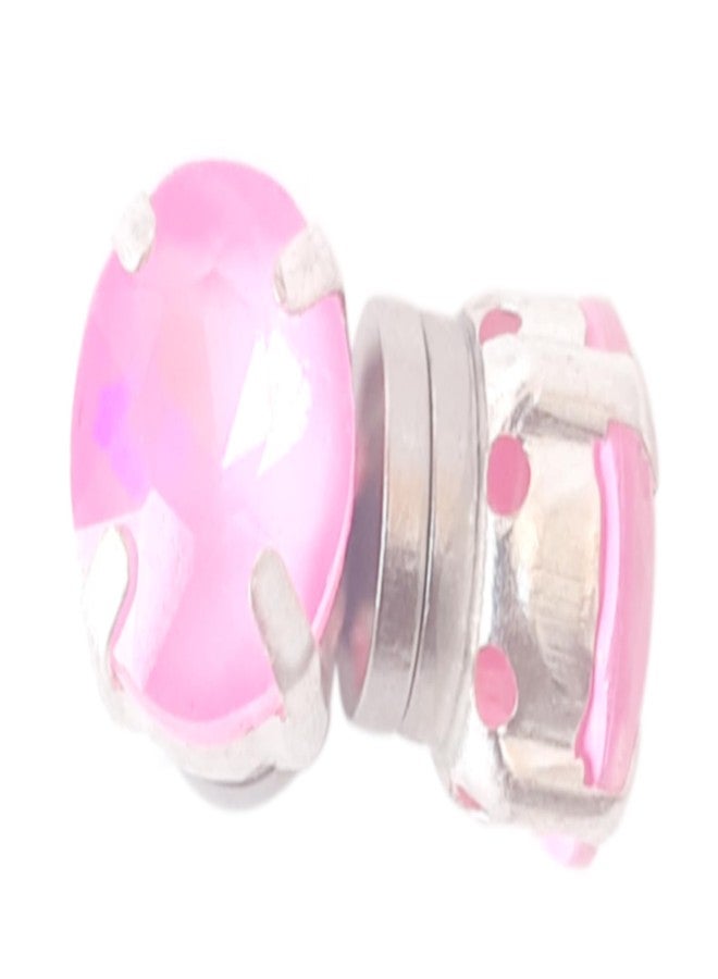 Solidindia Craft Pair of 8mm Pink Crystal No Piercing Magnetic Clip On Non Pierced ears Stud Earrings for Women - Image 1