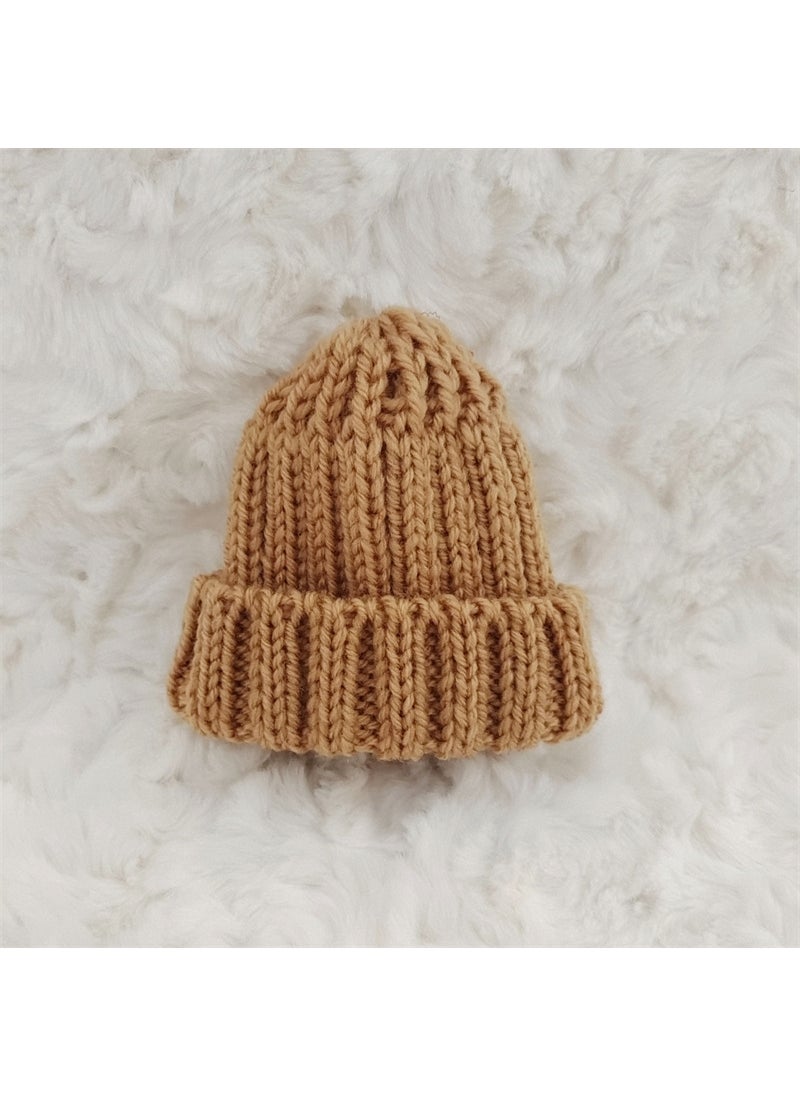 Labubu Cap Accessory 15cm Cotton Doll Hat Brown light version wool hat 