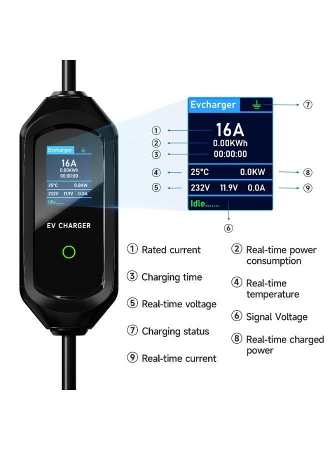 SUPER 5 5 m Type 2 Charging Cable, 3.6 kW, 16A, EV Charger with Bag, IEC - Image 3