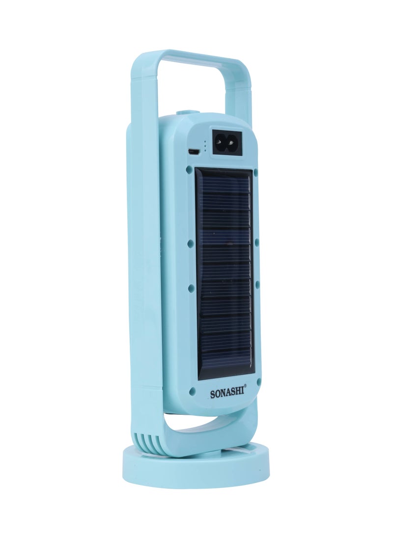 SONASHI Solar Rechargeable LED Lantern with BuiltIn Solar Panel for Charging  Rechargeable Appliance with Charging Indicator  Up to 3 Hours Working Time  Best for Indoors and Hiking SEL-693 Blue  - Image 5