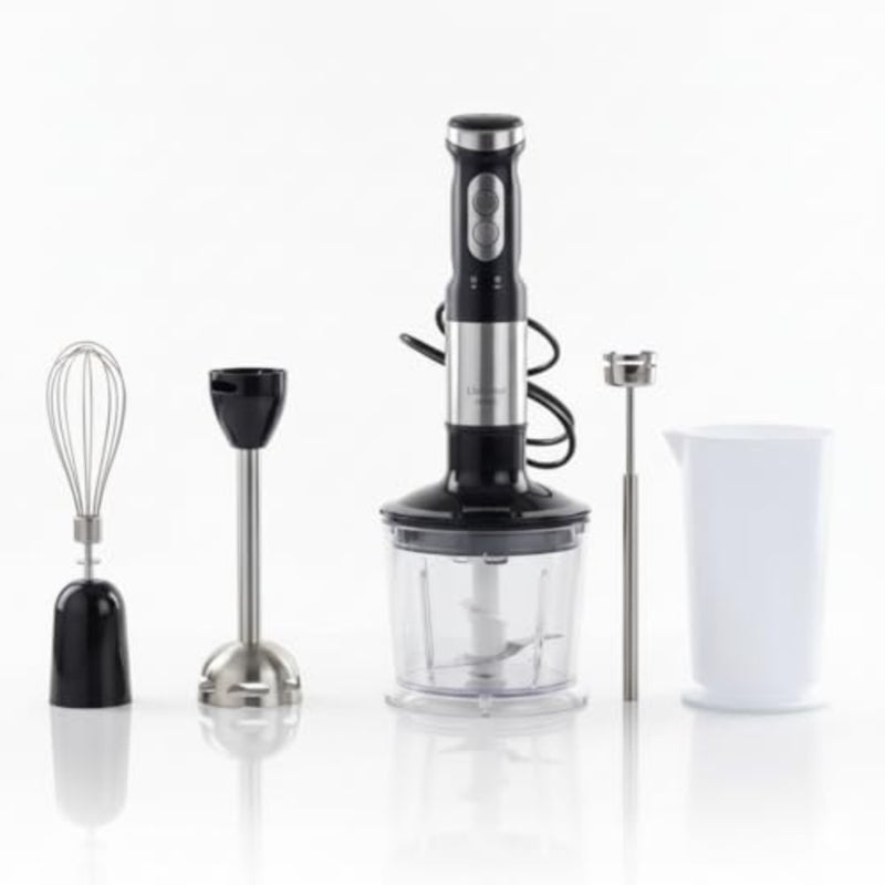 Hand Blender Set 800W Immersion Blender for Kitchen Use, Stainless Steel Stick, Silver, Powerful Motor Multi-Function Attachments - Image 1