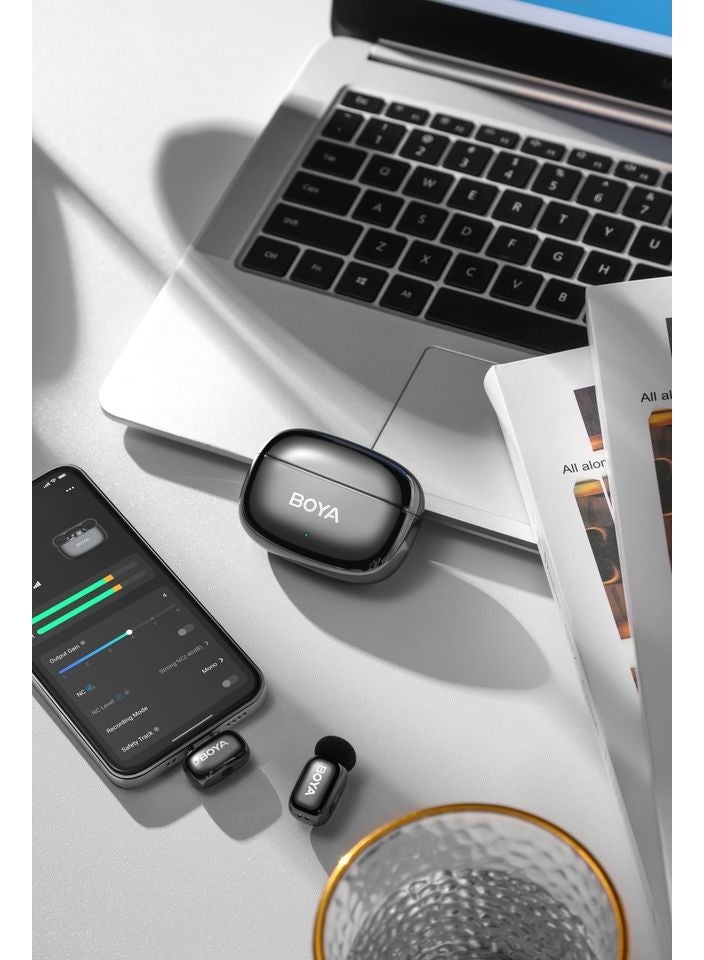 Boya Mini 2-02 Super Mini Wireless Microphone with AI Noise Cancellation – Clear Sound for Vlogging, Streaming & Calls - Image 5