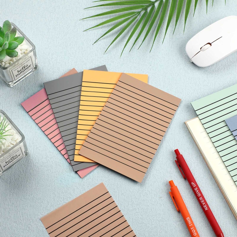 Yinder 6 Pack 180 Sheets Pastel Transparent Sticky Notes Translucent Clear Lined Self-Stick Note, Back to School Gifts for Bible Tabs, Book Tabs, School Supplies, Office, 4 x 6'' (Retro Color) - Image 4
