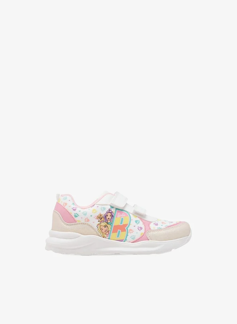 Barbie Girls Printed Sneakers with Hook and Loop Closure