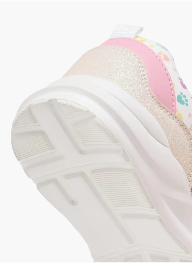Barbie Girls Printed Sneakers with Hook and Loop Closure