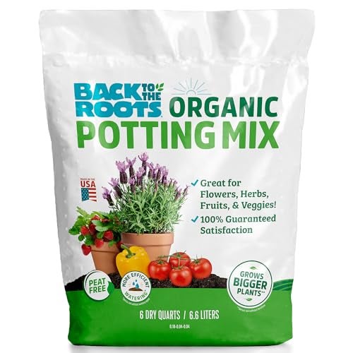 Back to the Roots 100% Organic Potting Mix (6 Quart) Premium Blend Made in The USA - Image 1