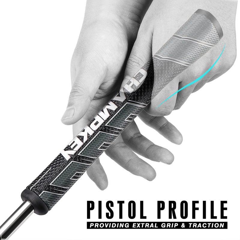 Champkey Ct2 Pistol Golf Putter Grip | Lightweight And Comfortable Golf Grips | Advanced Texture Control And High Feedback Golf Putter Grips (Standard  Grey) - Image 3