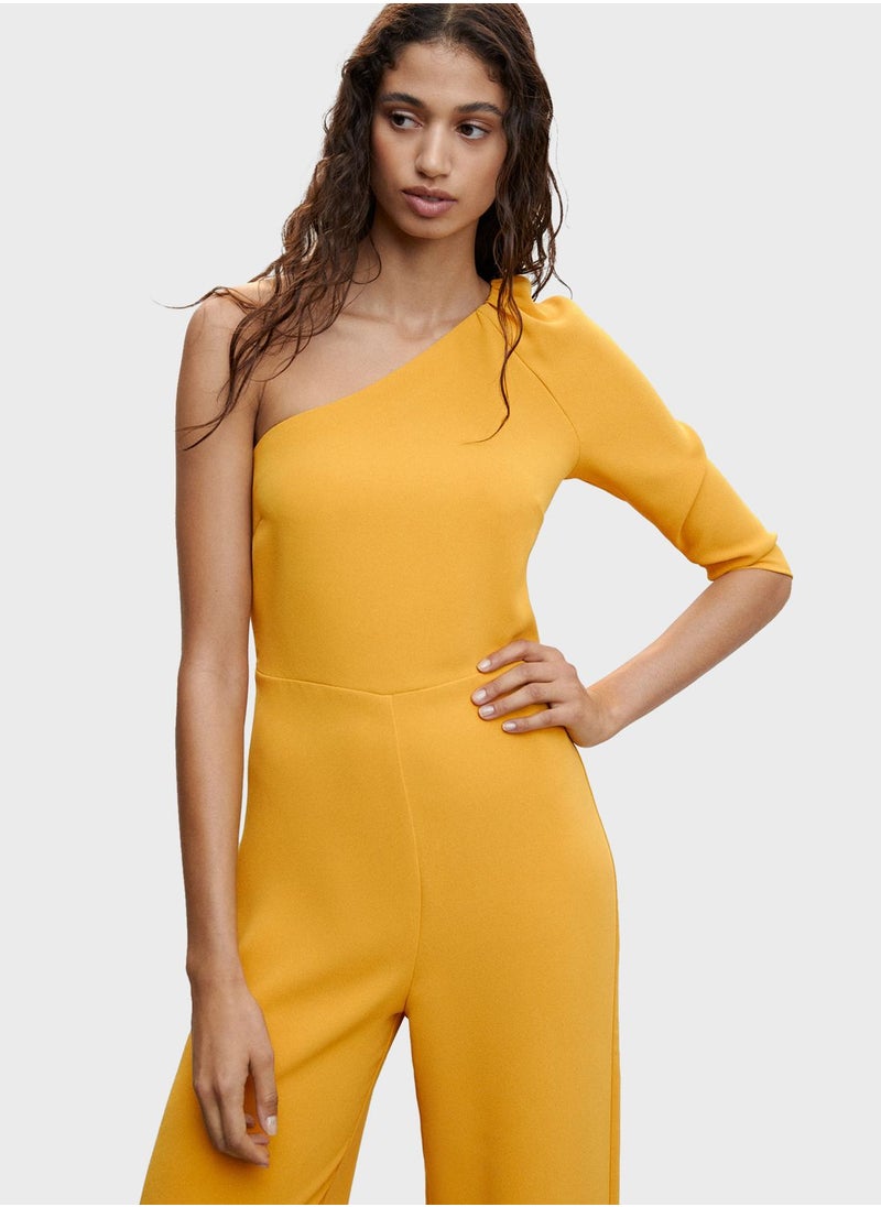 MANGO - One Shoulder Wide Leg Jumpsuit - Image 1