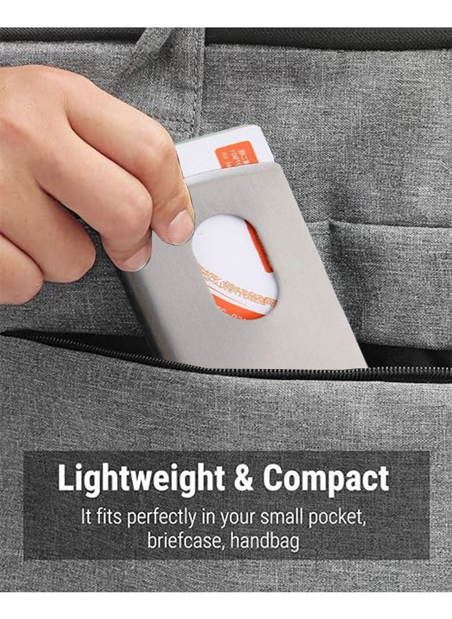 CHENYA Bank Card Box Card Sleeve Hand Pushed Metal Brushed Business Card Holder All Stainless Steel Business Card Business Card Holder Credit Card Holder Pockets Aluminum Business Card Cases for Men Women  - Image 3