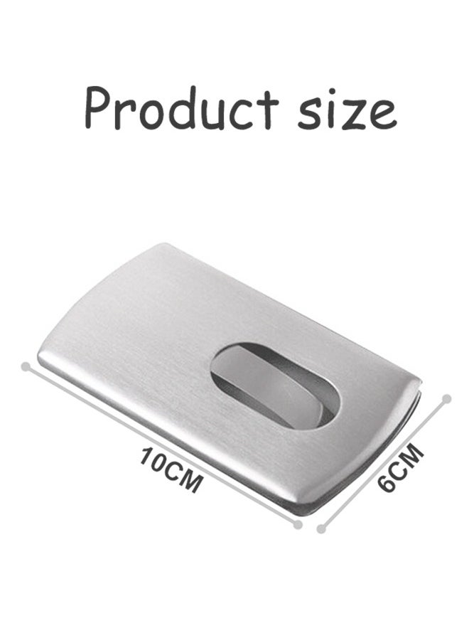 CHENYA Bank Card Box Card Sleeve Hand Pushed Metal Brushed Business Card Holder All Stainless Steel Business Card Business Card Holder Credit Card Holder Pockets Aluminum Business Card Cases for Men Women  - Image 2