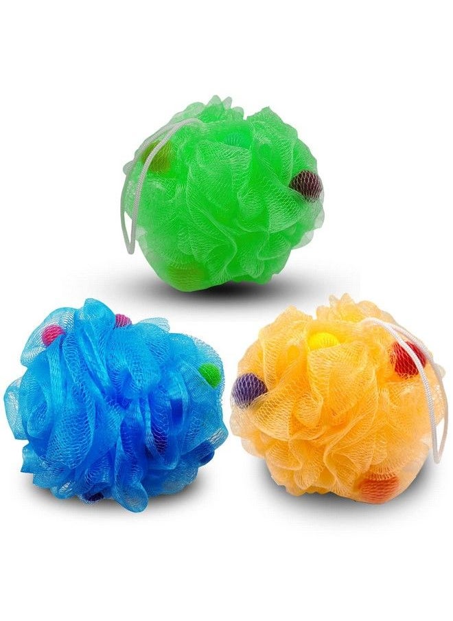 MAJESTIQUE - Large 70G Loofah Sponge Body Scrubber Bath Sponge Loofah For Women Men ; Exfoliating Sponge Body Wash Shower Pouf Pack Of 3 - Image 1