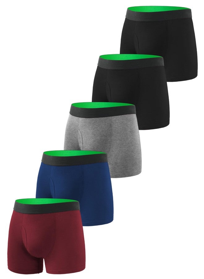 TIICHOO Washable Urinary Mens Incontinence Underwear Cotton Leak Proof Briefs 5 Pack(M, Black/Red/Blue/Grey - Image 1