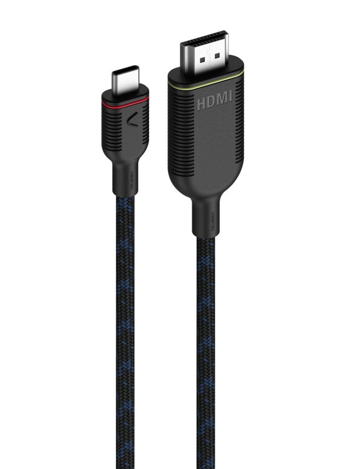 UNISYNK USB C to HDMI Cable 3 Meter, 4K Type-C to HDMI Adapter Thunderbolt 3 Compatible for MacBook Pro, iPad Pro, Samsung Galaxy S21/S20, Surface Book, Google Pixel, USB-C to HDMI 2.0 Cable for Home Office, Streaming, Black - Image 1
