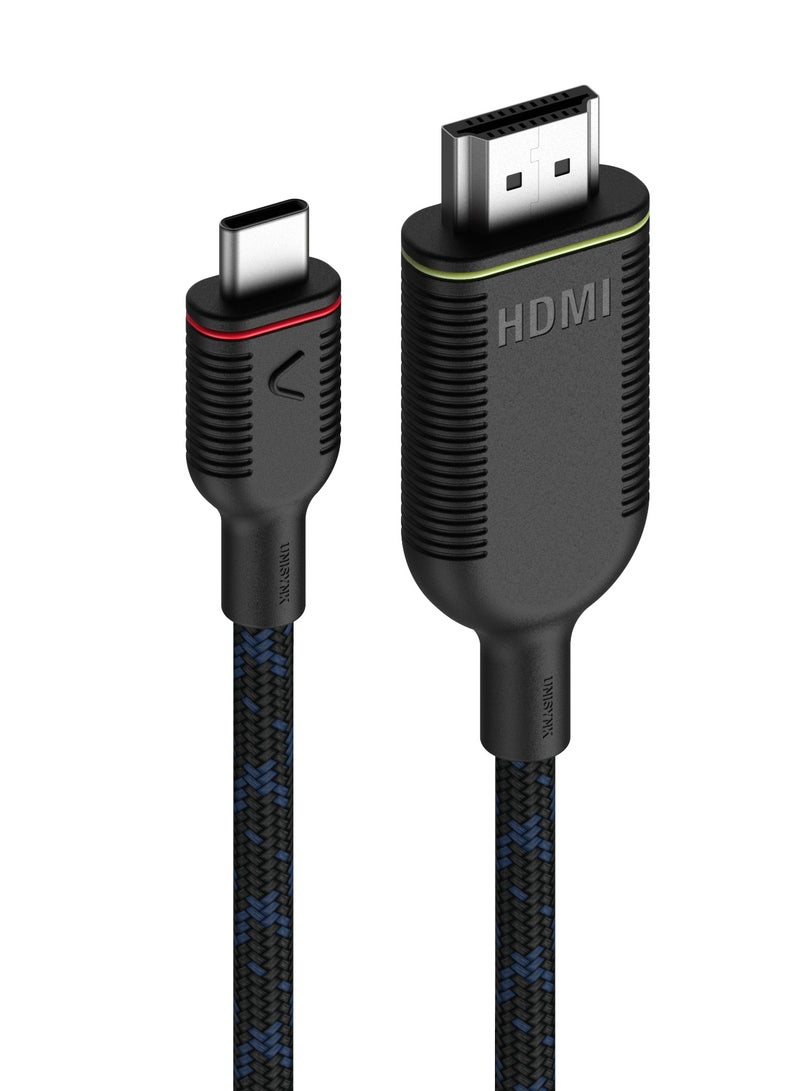 UNISYNK USB C to HDMI Cable 3 Meter, 4K Type-C to HDMI Adapter Thunderbolt 3 Compatible for MacBook Pro, iPad Pro, Samsung Galaxy S21/S20, Surface Book, Google Pixel, USB-C to HDMI 2.0 Cable for Home Office, Streaming, Black - Image 2