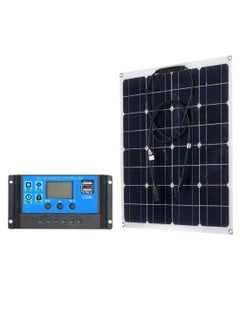NIBEMINENT Mono Crystalline Solar Panel With Controller Black/Blue/Silver  - Image 1