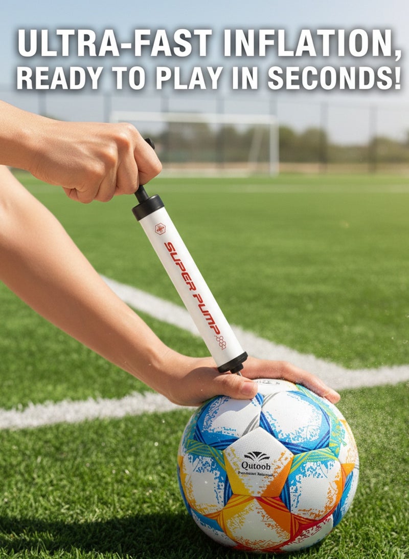 Super Fast-Inflating Air Pump For Football - Premium Quality, Portable, Manual, Compact Size | Multiple Needles and Hose - Image 2