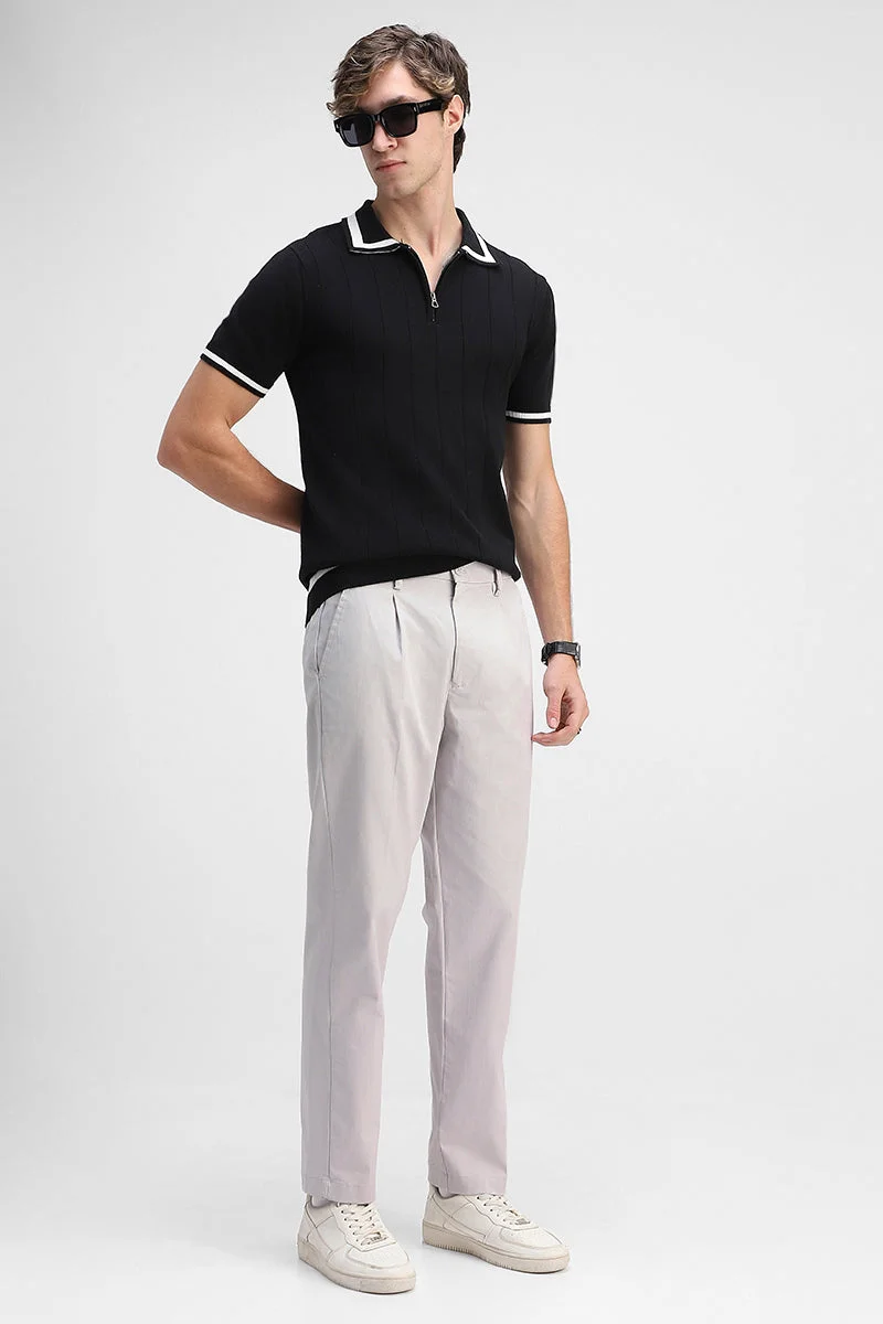 Snitch Grey Relaxed Fit Stretch Trousers for Men | Best Price UAE