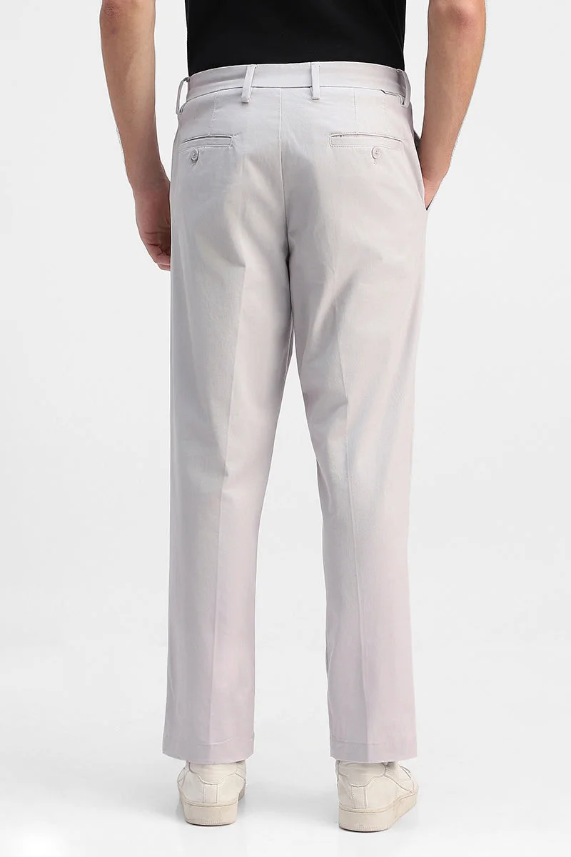 Snitch Grey Relaxed Fit Stretch Trousers for Men | Best Price UAE