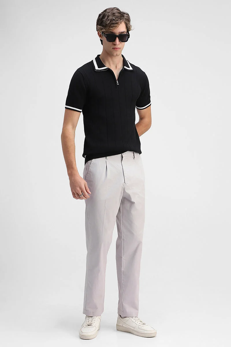 Snitch Grey Relaxed Fit Stretch Trousers for Men | Best Price UAE