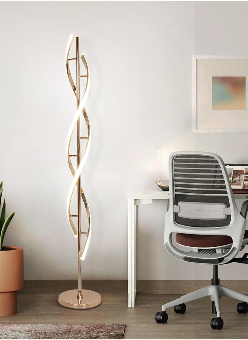 HOCC مصباح أرضي LED حلزوني على شكل DNA باللون الذهبي  - Image 5