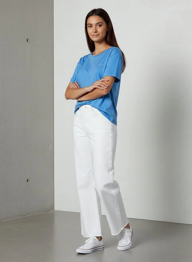 Lee Cooper  Lee Cooper Regular Fit Cotton T-shirt with Print for Women | Best Price UAE