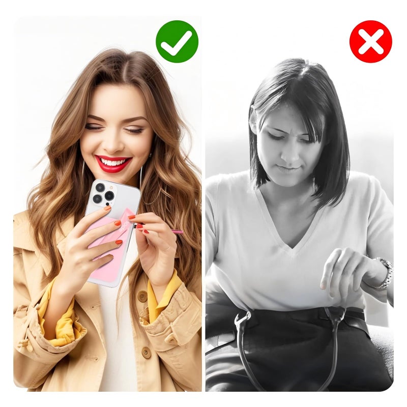 Rookii Lipstick Holder Phone Case,Silicone Lipgloss Holder, Adhesive Lip Gloss Balm Card Holder for iPhone and Android(rose) - Image 4
