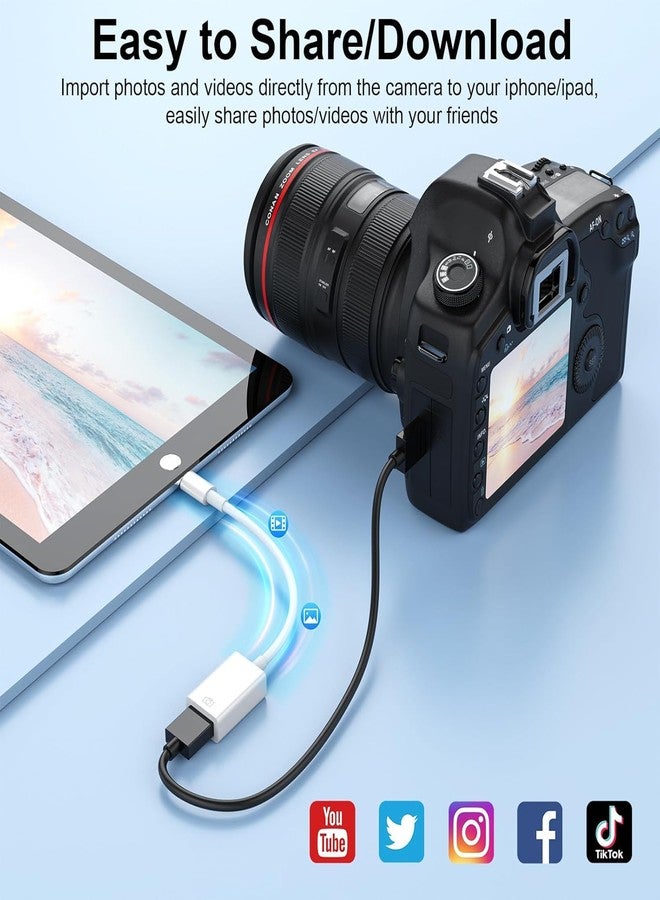 esbeecables [Apple MFi Certified] Lightning to USB Camera Adapter, Lightning to USB-A 3.0 Female Adapter OTG Data Sync Cable Converter for Select iPhone,iPad Models,Camera,Card Reader,Flash Drive,MIDI Keyboard - Image 3