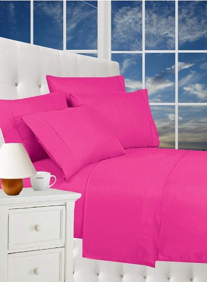 CELINE LINEN Luxurious Bed Sheets Set on Amazon 1800 Premier Hotel Quality Wrinkle Free 4-Piece Sheet Set with Deep Pockets, King Pink - Image 1