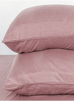 PACHA HOME Plain sheet set with fabric pattern - color: Pink -Size: 240*270+2 pillowcases.  - Image 4
